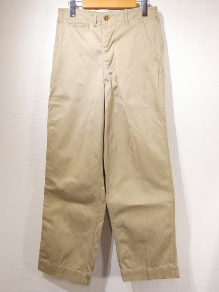 画像1: 40s 50s US ARMY M-45 COTTON KHAKI CHINO TROUSERS PANTS (2) (1)