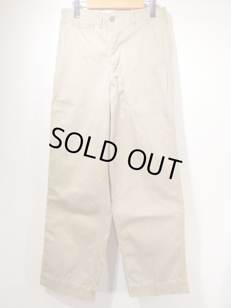 画像1: 40s 50s US ARMY M-45 COTTON KHAKI CHINO TROUSERS PANTS (2) (1)