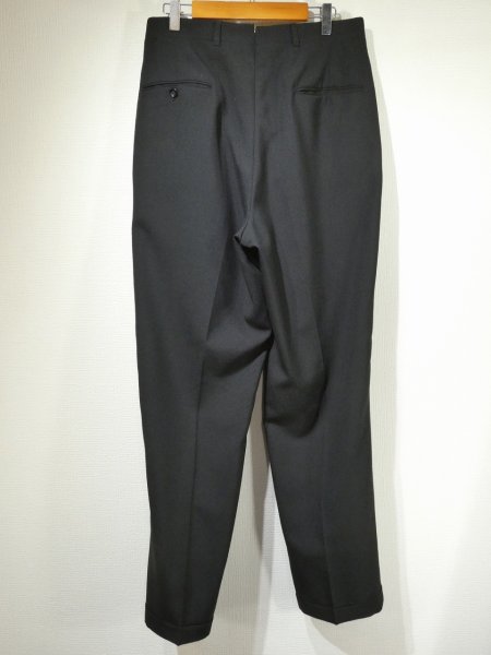 画像2: 70s UNKNOWN BLACK TAPARED SLACKS (2)