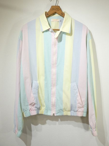 画像1: 70s 80s BROOKS BROTHERS SEERSUCKER MULTI STRIPE SWING TOP MADE IN USA (1)