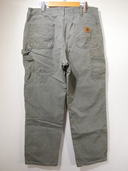画像2: 10s Carhartt DOUBLE KNEE DUCK PAINTER WORK PANTS MOSS GREEN (2) (2)