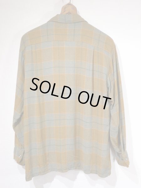 画像2: 60s MONACO GLADATION PLAID RAYON LOOP COLLAR BOX SHIRT (2)