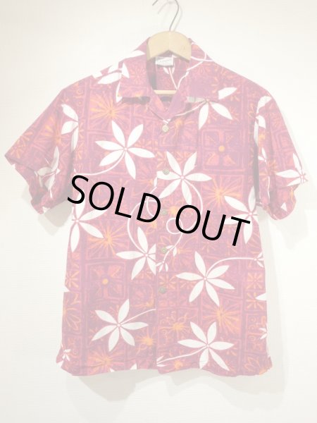 画像1: 50s 60s Shaheen's of HONOLULU TIARE TAPA COTTON HAWAIIAN SHIRT (1)