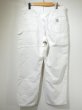 画像2: 10s Carhartt DOUBLE KNEE COTTON PAINTER WORK PANTS WHITE (2)