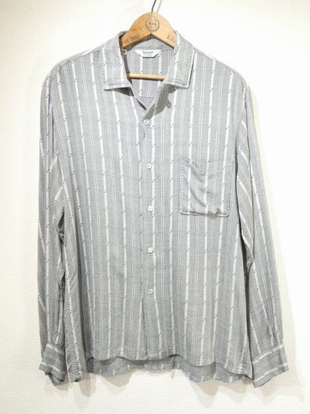 画像1: 60s Dicassio WOVEN PLAID LOOP COLLAR RAYON SHIRT  (1)