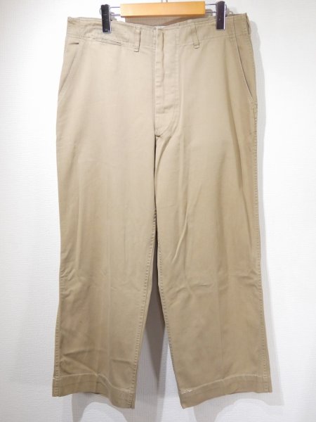 画像1: 40s US MARINE CORPS USMC CHINO TROUSERS PANTS  (1)