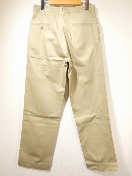 画像2: 60s US ARMY COTTON KHAKI CHINO TROUSERS PANTS (2)