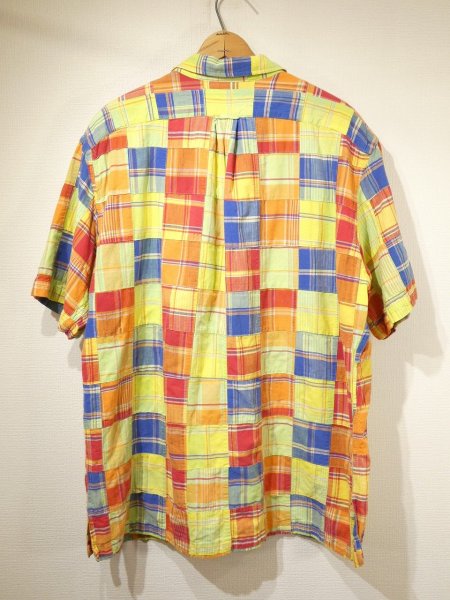 画像2: 90s 00s Polo Ralph Lauren CALDWELL PATCHWORK COTTON LOOP COLLAR S/S SHIRT BIG POLO (2)