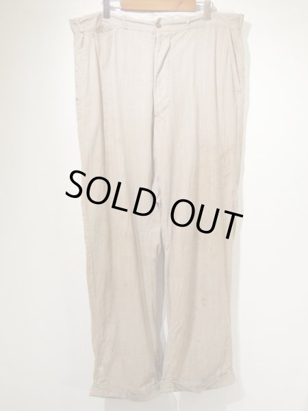 画像1: 30s 40s UNKNOWN COTTON HBT WORK TROUSERS PANTS  (1)