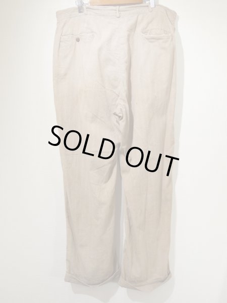 画像2: 30s 40s UNKNOWN COTTON HBT WORK TROUSERS PANTS  (2)