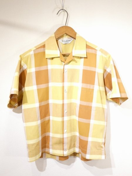 画像1: 60s TOWNLINE BLOCK CHECK SHIRT JAC DESIGN LOOP COLLAR S/S SHIRT (1)