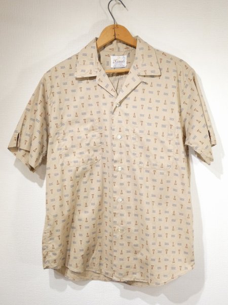 画像1: 60s NORRIS Casuals GRIEF KNOT & COMPASS PATTERN S/ S SHIRT (1)
