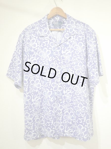 画像1: 90s 00s Polo Ralph Lauren CALDWELL FLOWER PRINT LINEN×COTTON LOOP COLLAR S/S SHIRT  (1)