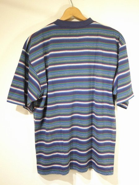 画像2: 90s McINTOSH＆SEYMOUR  JACQUARD MULTI BORDER T-SHIRT MADE IN USA (2)