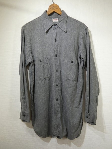 画像1: 50s JC PENNEY BIG MAC SALT&PEPER BLACK CHAMBRAY SHIRT (1)