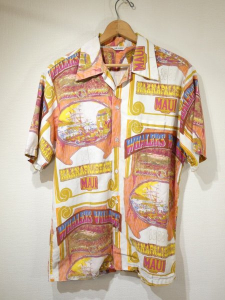 画像1: 60s MADE IN HAWAII ALL OVER PRINT COTTON S/S SHIRT HAWAIIAN (1)