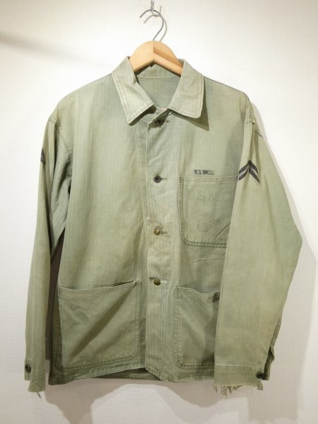 画像1: 40s US MARINE CORPS USMC P-47 HBT TWILL UTILITY JACKET (1)