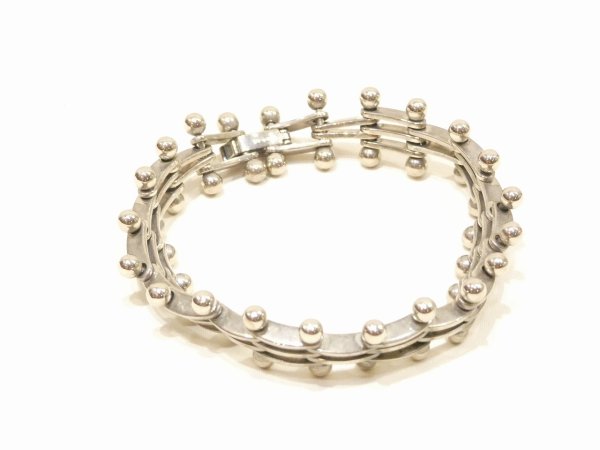画像1: MEXICAN VINTAGE 925 SILVER DESIGN BRACELET (1)