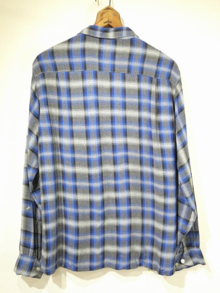 画像2: 60s Amberley OMBRE SHADOW PLAID RAYON BOX SHIRT (2)