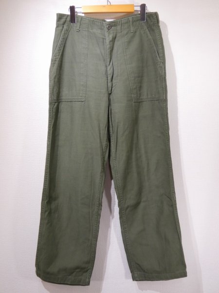 画像1: 70s '70 US ARMY OG-107 UTILITY TROUSERS BAKER PANTS  (1)