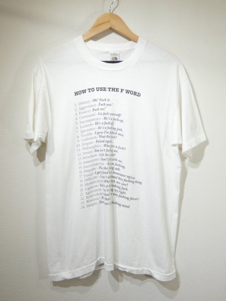 画像1: 90s FRUIT OF THE LOOM HOW TO USE THE F WOAD T-SHIRT (1)