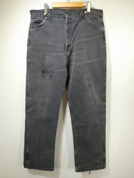 画像1: 80s 90s KEY BLACK DENIM WORK PANTS MADE IN USA (1)