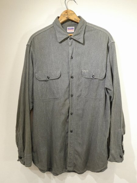 画像1: 50s JC Penney BIG MAC SALT&PEPER BLACK CHAMBRAY SHIRT (1)