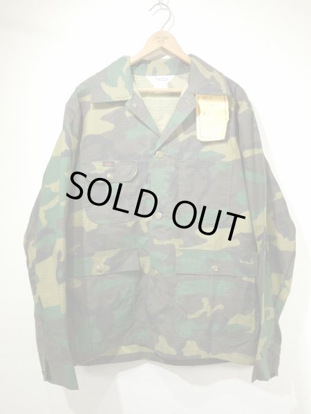 画像1: 70s Key IMPERIAL RIP STOP WOODLAND CAMO HUNTING CHORE JACKET COVERALL NOS (1)