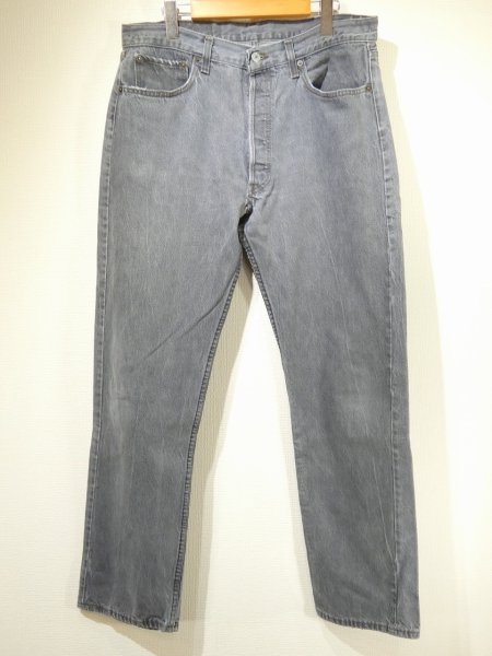 画像1: 80s Levi's 501- 0658 YARN DYED BLACK DENIM PANTS W36L32 MADE IN USA (1)