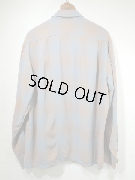 画像2: 60s Frederick & Nelson GRADATION PLAID RAYON LOOP COLLAR SHIRT (2)