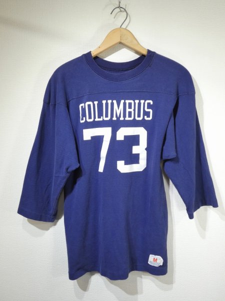 画像1: 70s Champion COLUMBUS BOTH SIDE NAMBERING FOOTBALL T-SHIRT (1)