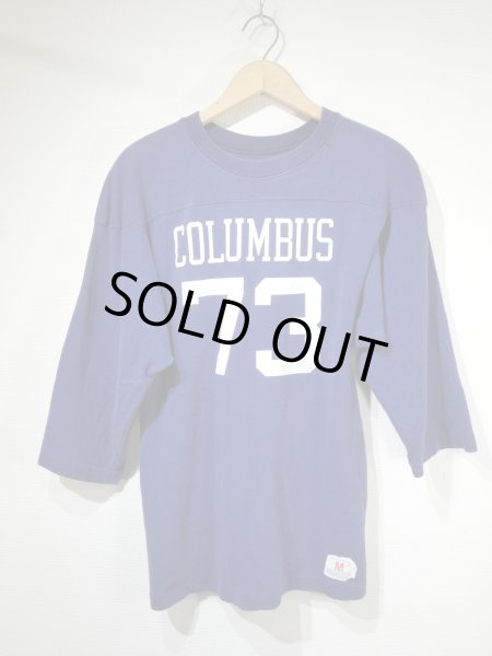 画像1: 70s Champion COLUMBUS BOTH SIDE NAMBERING FOOTBALL T-SHIRT (1)