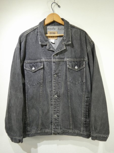 画像1: 80s 90s GAP YARN DYED BLACK DENIM JACKET GJ MADE IN USA (1)