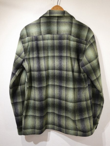 画像2: 60s 70s Cascade OMBRE SHADOW PLAID LOOP COLLAR WOOL SHIRT (2)
