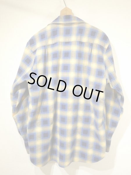 画像2: 〜 70s Galaxie OMBRE SHADOW PLAID  PRINT FLANNEL SHIRT (2)