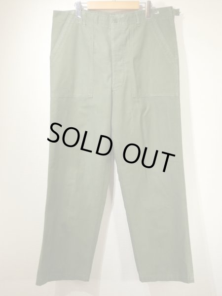 画像1: 60s '64 US ARMY OG-107 COTTON SATEEN UTILITY BAKER PANTS  (1)