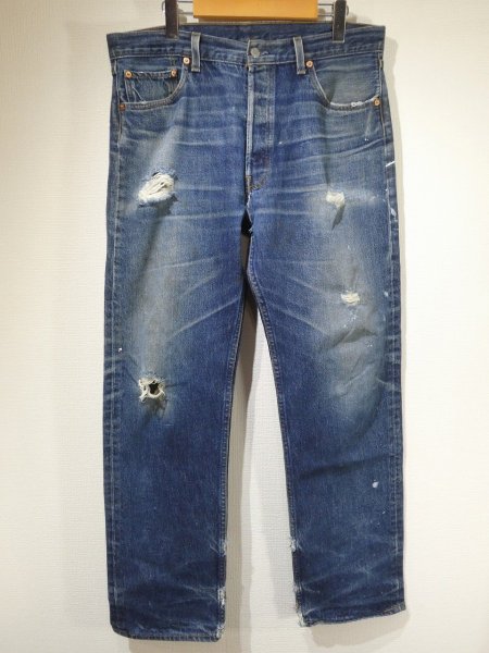 画像1: 90s Levi's 501 DENIM PANTS DISTRESSED & HUGE MADE IN USA (1)