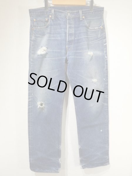 画像1: 90s Levi's 501 DENIM PANTS DISTRESSED & HUGE MADE IN USA (1)