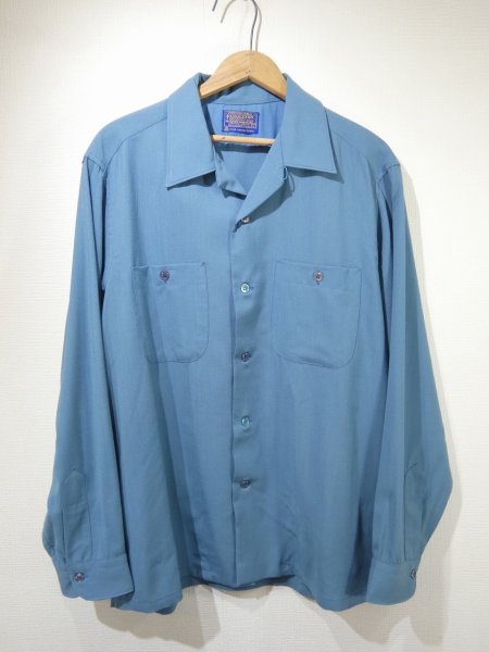 画像1: 60s Pendleton CERULEAN BLUE BOARD SHIRT (1)