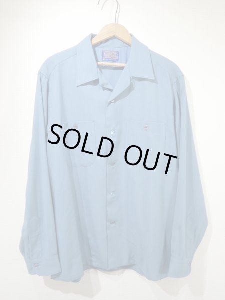 画像1: 60s Pendleton CERULEAN BLUE BOARD SHIRT (1)