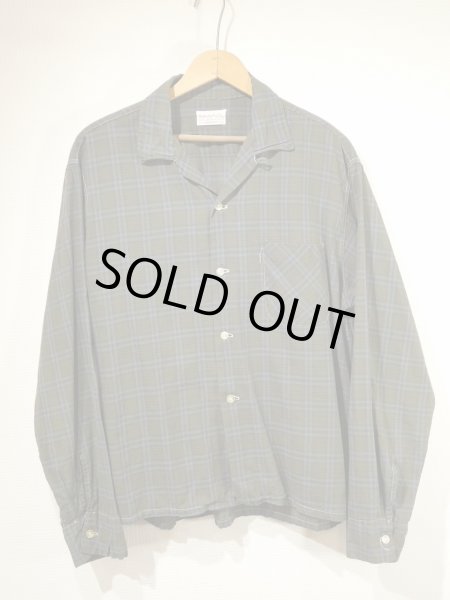 画像1: 60s DAN RIVER COTTON PLAID LOOP COLLAR SHIRT (1)