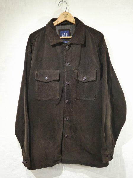 画像1: 90s 00s OLD GAP SUEDE LEATHER SHIRT JACKET (1)