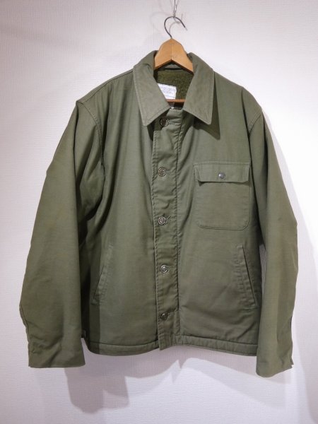 画像1: 80s US NAVY USN A-2 DECK JACKET (1)