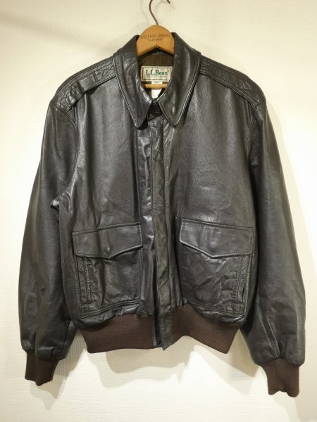 画像1: 80s L.L.Bean A-2 STYLE LEATHER JACKET MADE IN USA (1)