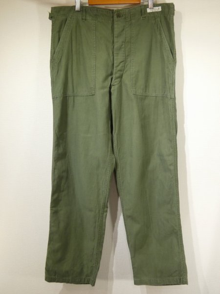 画像1: 60s '64 US ARMY OG-107 COTTON SATEEN UTILITY BAKER PANTS (2) (1)