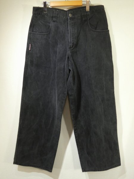 画像1: 90s 00s Interstate IS WIDE LOOSE BAGGY BLACK DENIM PANTS (1)