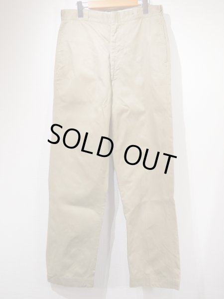 画像1: 70s US ARMY COTTON UNIFORM TWILL CHINO TROUSERS PANTS  (1)