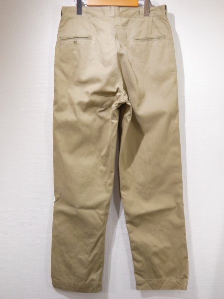 画像2: 70s US ARMY COTTON UNIFORM TWILL CHINO TROUSERS PANTS  (2)