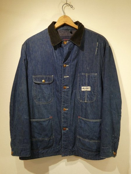 画像1: 60s POWR HOUSE DENIM CHORE JACKET COVERALL with BLANKET (1)
