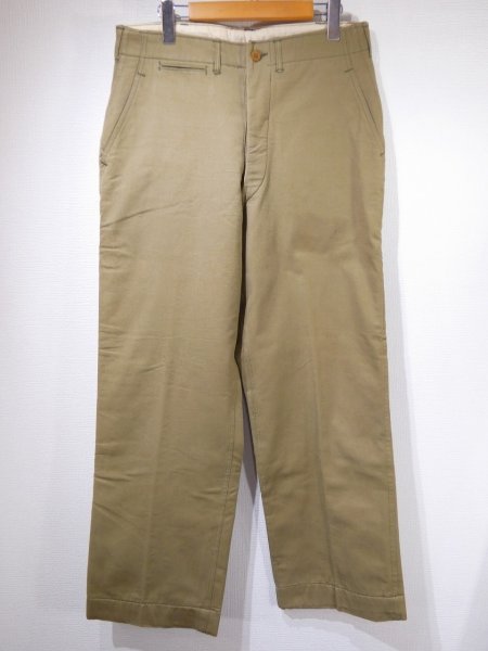 画像1: 40s US ARMY M-41 KERSEY LINED CHINO TROUSERS PANTS DEAD STOCK ? (1)